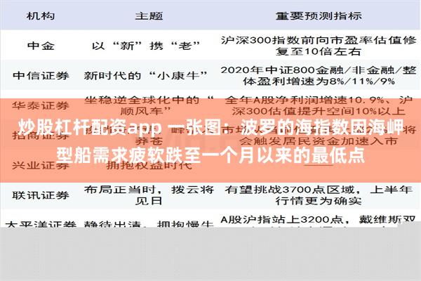 炒股杠杆配资app 一张图：波罗的海指数因海岬型船需求疲软跌至一个月以来的最低点