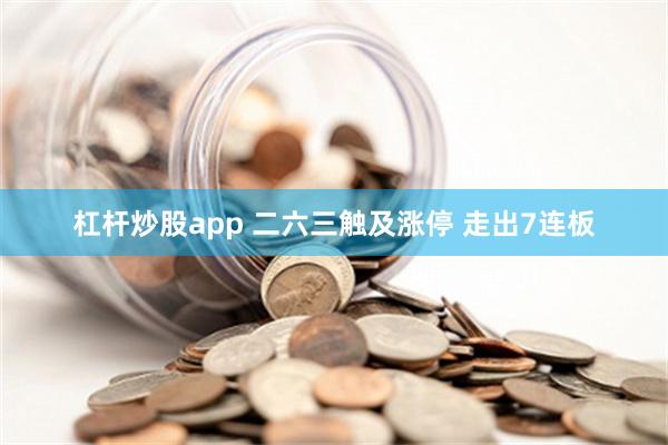 杠杆炒股app 二六三触及涨停 走出7连板